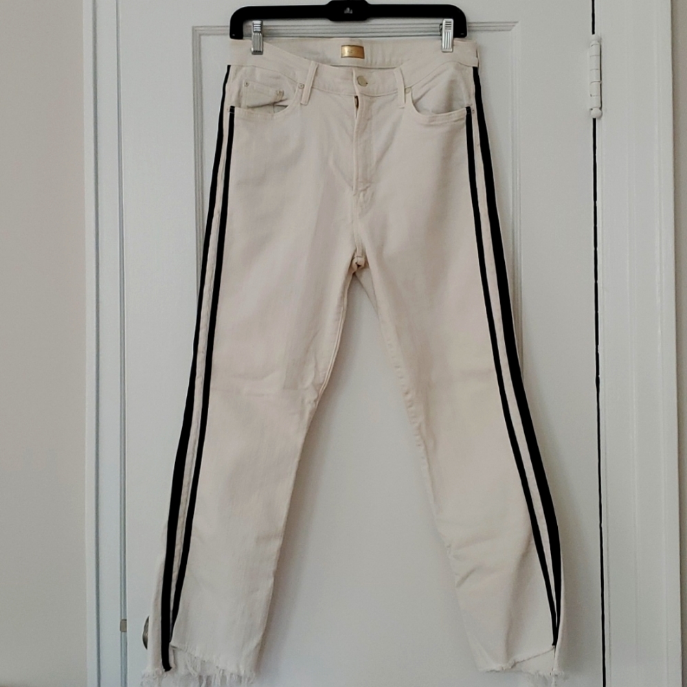 Mother Insider Crop Step Fray in Whipping the Racer, size32